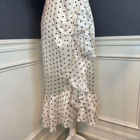 Nasty Gal Spotty Plunge Ruffle Front Maxi Tea Dress - Picture 7 of 12
